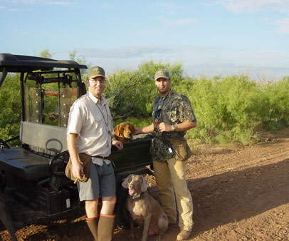 Hunting with the dogs.